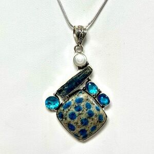 K2 Kyanite Pearl 925 Gemstone Pendant